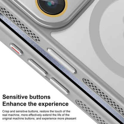 For iPhone 16 Plus Side Cooling Skin Feel Frosted MagSafe Magnetic Phone Case(Grey) - iPhone 16 Plus Cases by buy2fix | Online Shopping UK | buy2fix