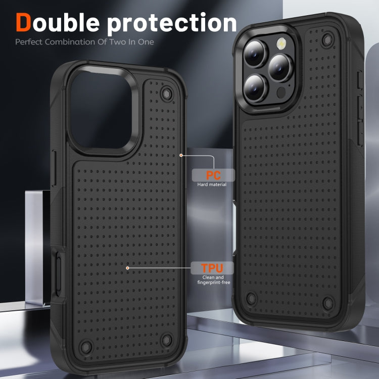 For iPhone 16 Pro Max PC + TPU Shockproof Protective Phone Case(Black+Black) - iPhone 16 Pro Max Cases by buy2fix | Online Shopping UK | buy2fix