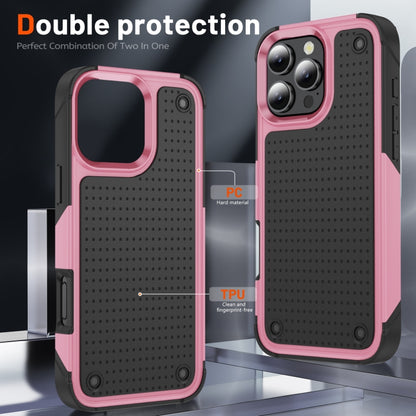 For iPhone 16 Pro PC + TPU Shockproof Protective Phone Case(Pink+Black) - iPhone 16 Pro Cases by buy2fix | Online Shopping UK | buy2fix