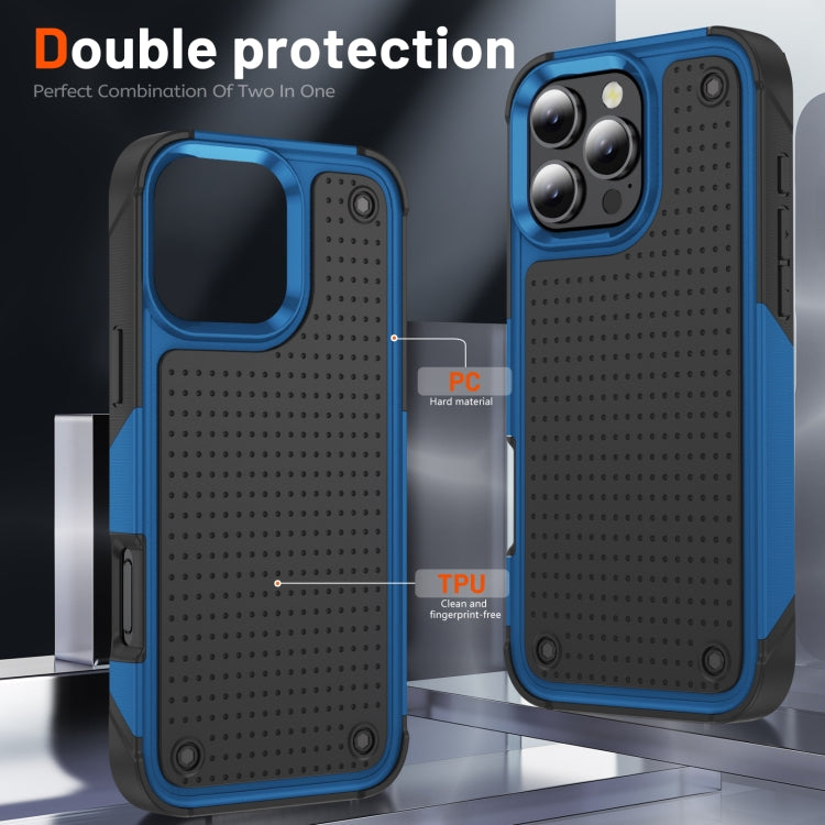 For iPhone 16 Pro PC + TPU Shockproof Protective Phone Case(Blue+Black) - iPhone 16 Pro Cases by buy2fix | Online Shopping UK | buy2fix