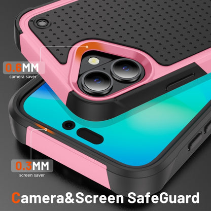 For iPhone 16 Plus PC + TPU Shockproof Protective Phone Case(Pink+Black) - iPhone 16 Plus Cases by buy2fix | Online Shopping UK | buy2fix