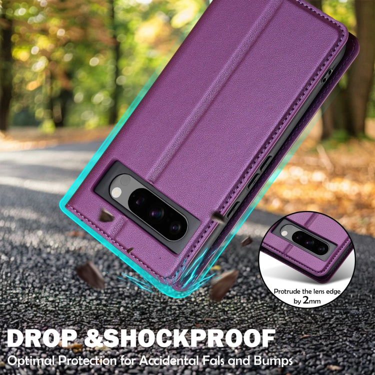 For Google Pixel 8 Pro LC.IMEEKE L1 Series Frosted Fine Texture PU Phone Case(Purple) - Google Cases by LC.IMEEKE | Online Shopping UK | buy2fix