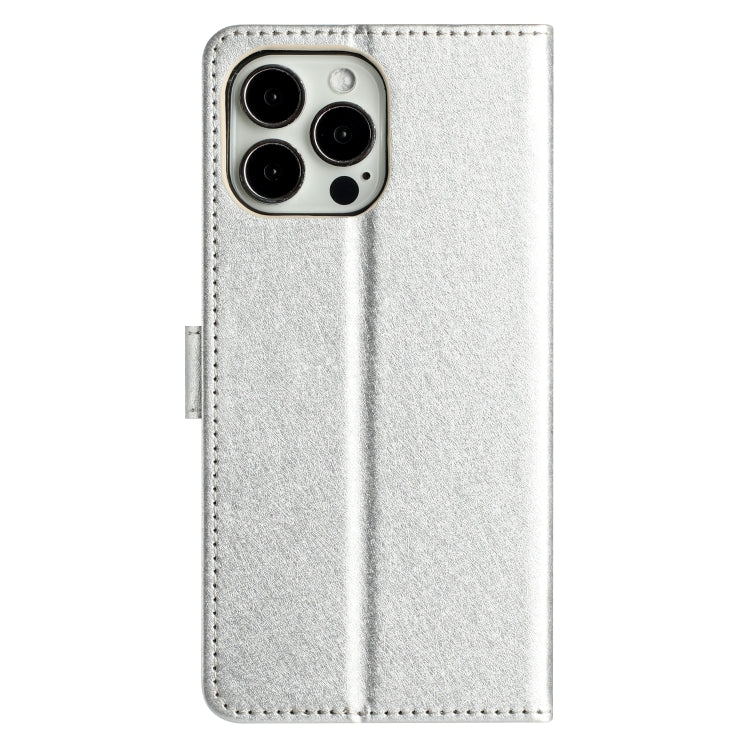 For iPhone 16 Pro Max Silk Texture Horizontal Flip Leather Phone Case(Silver) - iPhone 16 Pro Max Cases by buy2fix | Online Shopping UK | buy2fix