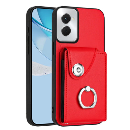 For Motorola Moto G Power 2024 5G Organ Card Bag Ring Holder Phone Case(Red) - Motorola Cases by buy2fix | Online Shopping UK | buy2fix