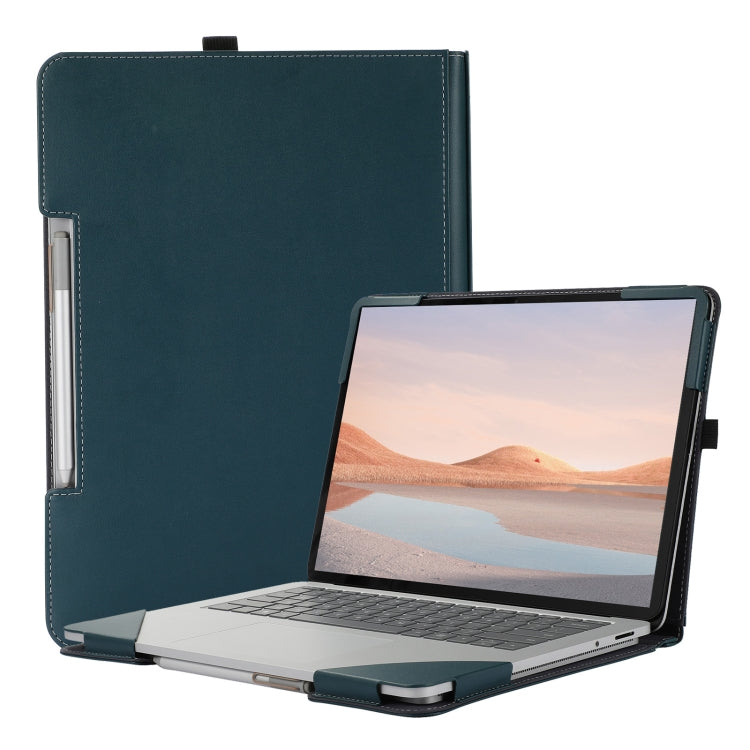 For Microsoft Surface Laptop Studio 2 Vegan Leather Laptop Protective Case(Dark Green) - Screen & Keyboard Cover by buy2fix | Online Shopping UK | buy2fix