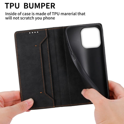 For iPhone 16 Pro Business Solid Color Magnetic RFID Leather Phone Case(Black) - iPhone 16 Pro Cases by buy2fix | Online Shopping UK | buy2fix