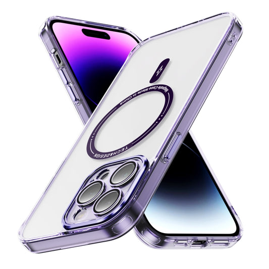 For iPhone 12 Pro Max Airbag Magsafe PC Hybrid TPU Phone Case(Clear Purple) - iPhone 12 Pro Max Cases by buy2fix | Online Shopping UK | buy2fix