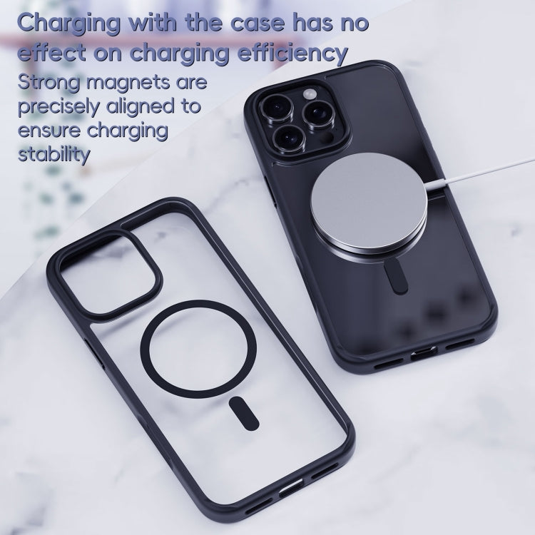 For iPhone 16 Ming Shield Series MagSafe Magnetic Phone Case(Frosted Transparent) - iPhone 16 Cases by buy2fix | Online Shopping UK | buy2fix