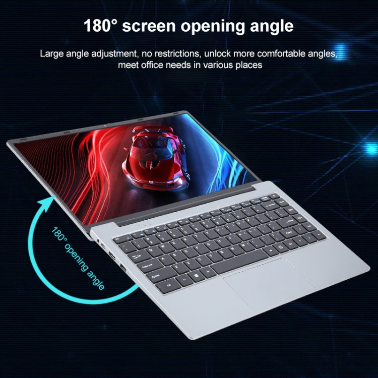 14 inch Windows 11 Laptop, 8GB+256GB, Gen 4th Intel Core i3 CPU, 180 Degree Rotation Axis(Silver) - Others by buy2fix | Online Shopping UK | buy2fix