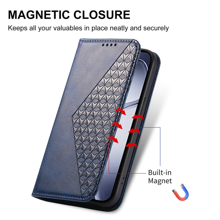 For Redmi K70 Ultra Cubic Grid Calf Texture Magnetic Leather Phone Case(Blue) - Xiaomi Cases by buy2fix | Online Shopping UK | buy2fix