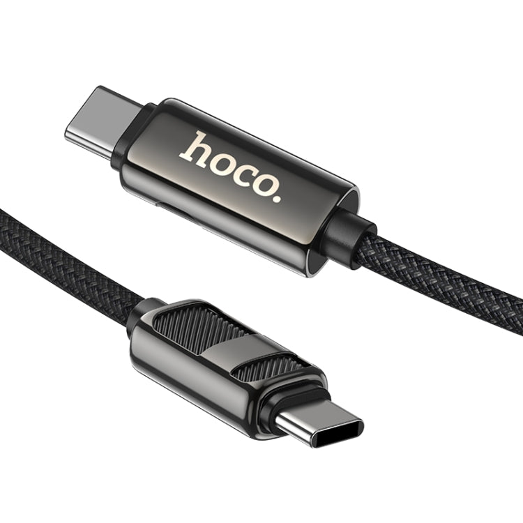 hoco U137 USB-C / Type-C to USB-C / Type-C Line 60W Charging Data Cable with Display, Length:1.2m(White) - USB-C & Type-C Cable by hoco | Online Shopping UK | buy2fix