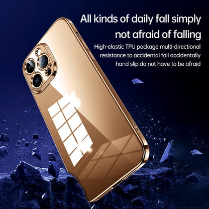 For iPhone 16 Pro Max SULADA Shine Through Series Plating TPU Transparent Phone Case(Gold) - iPhone 16 Pro Max Cases by SULADA | Online Shopping UK | buy2fix