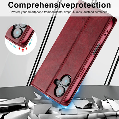 For iPhone 16 LC.IMEEKE RFID Anti-theft Leather Phone Case(Red) - iPhone 16 Cases by LC.IMEEKE | Online Shopping UK | buy2fix