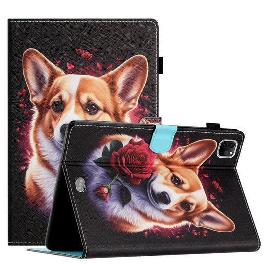 For iPad Pro 11 2024 Coloured Drawing Stitching Smart Leather Tablet Case(Corgi) - iPad Pro 11 2024 Cases by buy2fix | Online Shopping UK | buy2fix