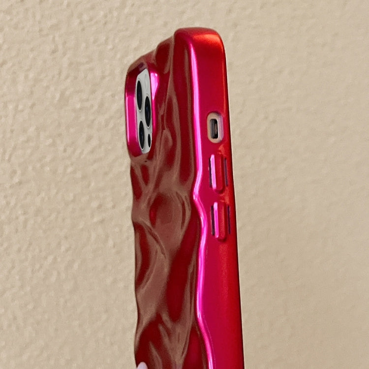 For iPhone 16 Water Ripple Electroplating Paint TPU Phone Case(Rose Red) - iPhone 16 Cases by buy2fix | Online Shopping UK | buy2fix