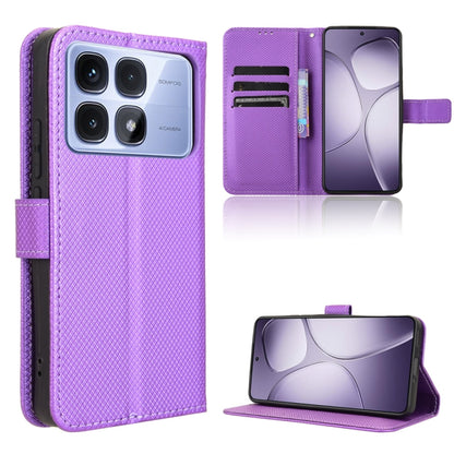 For Redmi K70 Ultra Diamond Texture Leather Phone Case(Purple) - Xiaomi Cases by buy2fix | Online Shopping UK | buy2fix