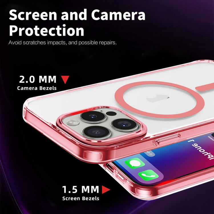 For iPhone 16 Pro Ice Color Magnetic Series Magsafe Magnetic PC Hybrid TPU Phone Case(Pink) - iPhone 16 Pro Cases by buy2fix | Online Shopping UK | buy2fix