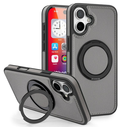 For iPhone 16 Plus Yashi 360 Degree Rotating MagSafe Holder Phone Case(Grey) - iPhone 16 Plus Cases by buy2fix | Online Shopping UK | buy2fix