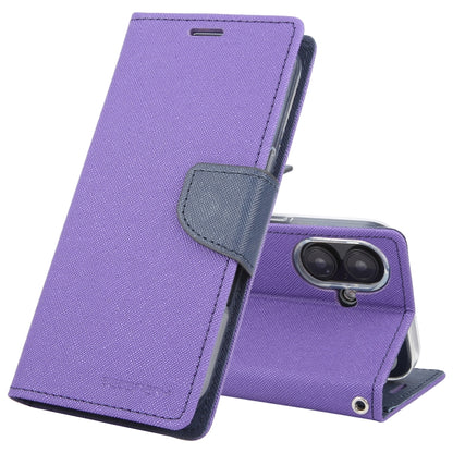 For iPhone 16 GOOSPERY FANCY DIARY Cross Texture Leather Phone Case(Purple) - iPhone 16 Cases by GOOSPERY | Online Shopping UK | buy2fix