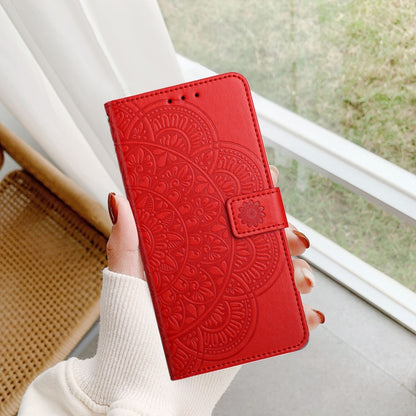 For Motorola Moto G Play 2024 Flower Embossed Leather Phone Case(Red) - Motorola Cases by buy2fix | Online Shopping UK | buy2fix