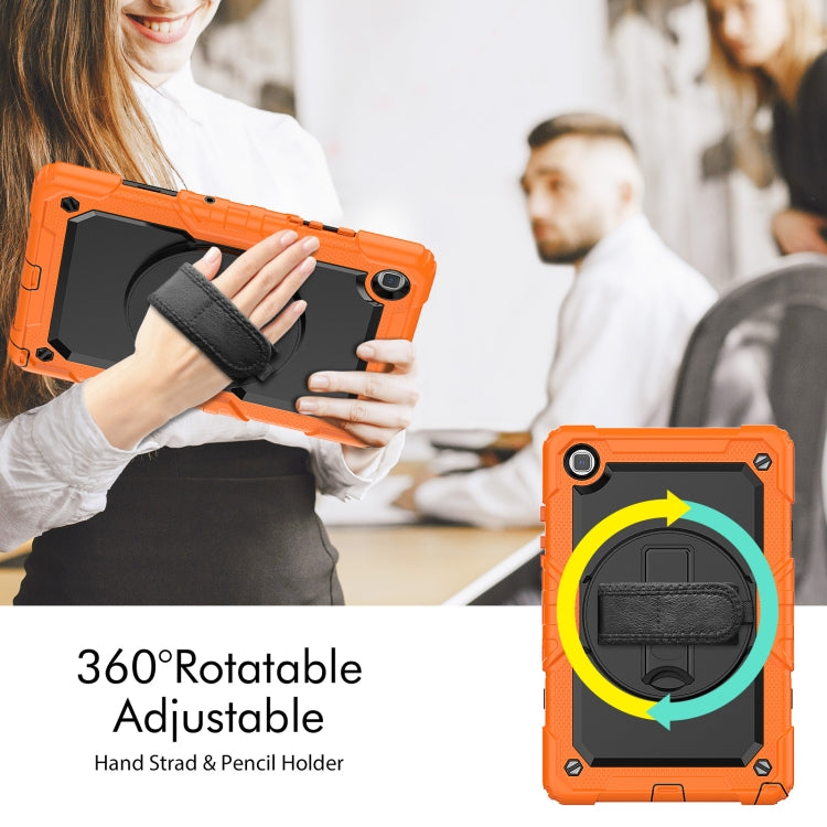 For Samsung Galaxy Tab A7 Lite T220 Silicone Hybrid PC Tablet Case with Shoulder Strap(Orange) - Tab A7 Lite T220 / T225 by buy2fix | Online Shopping UK | buy2fix