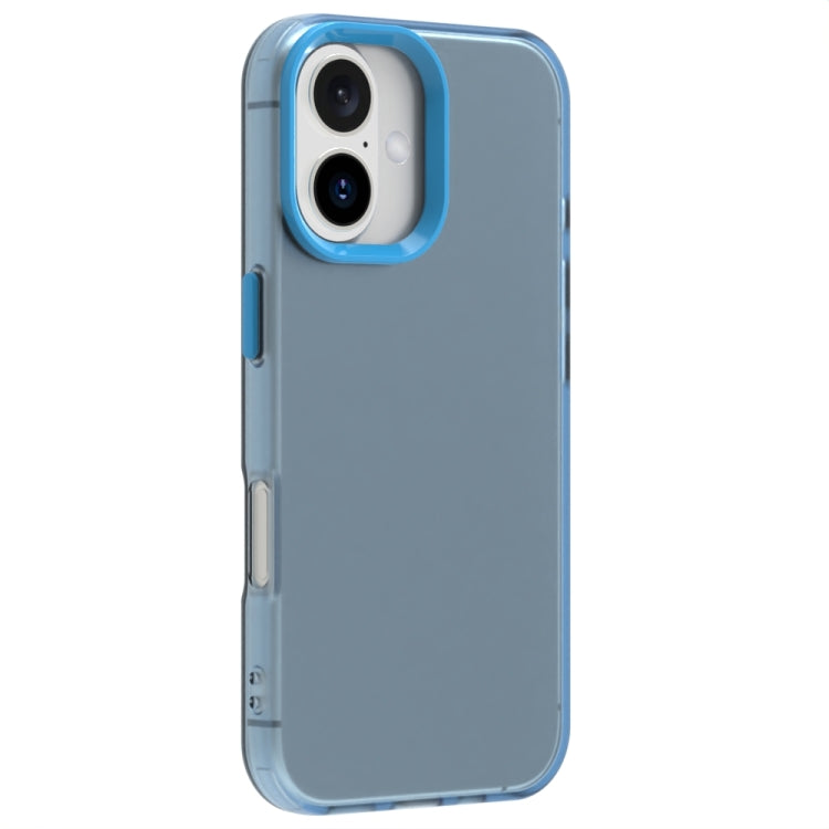 For iPhone 16 Plus Candy PC Hybrid TPU Shockproof Phone Case(Blue) - iPhone 16 Plus Cases by buy2fix | Online Shopping UK | buy2fix