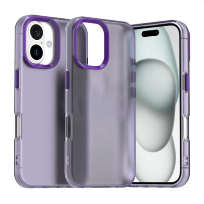 For iPhone 16 Plus Candy PC Hybrid TPU Shockproof Phone Case(Purple) - iPhone 16 Plus Cases by buy2fix | Online Shopping UK | buy2fix