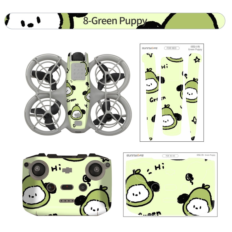 For DJI Neo Drone Body Remote Control Protective Sticker(Green Puppy) - Stickers by Sunnylife | Online Shopping UK | buy2fix