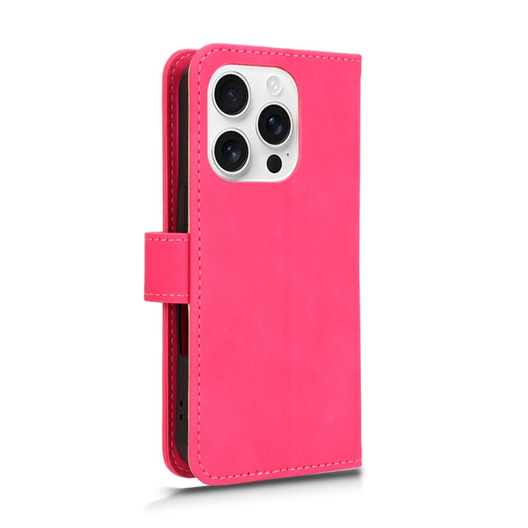 For iPhone 16 Pro Skin Feel Magnetic Flip Leather Phone Case(Rose Red) - iPhone 16 Pro Cases by buy2fix | Online Shopping UK | buy2fix