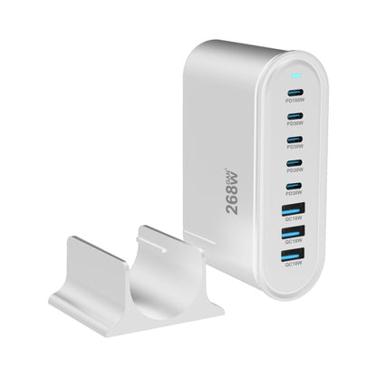 YMX-968 268W 5Type-C, 3USB 8-Ports Desktop Fast Charger, Plug Type:US Plug(White) - Multifunction Charger by buy2fix | Online Shopping UK | buy2fix