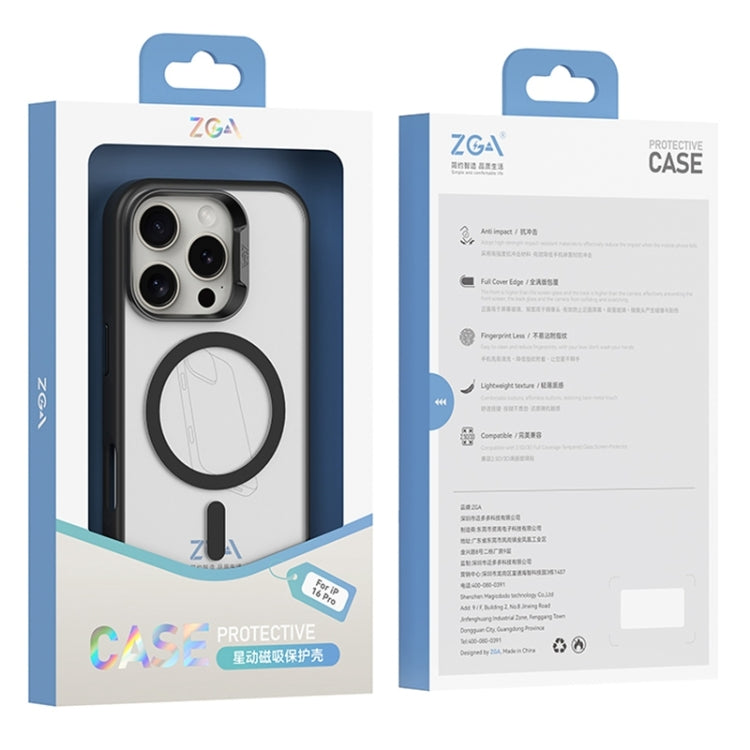 For iPhone 16 ZGA Magsafe Frosted PC Hybrid TPU Phone Case(Black) - iPhone 16 Cases by ZGA | Online Shopping UK | buy2fix