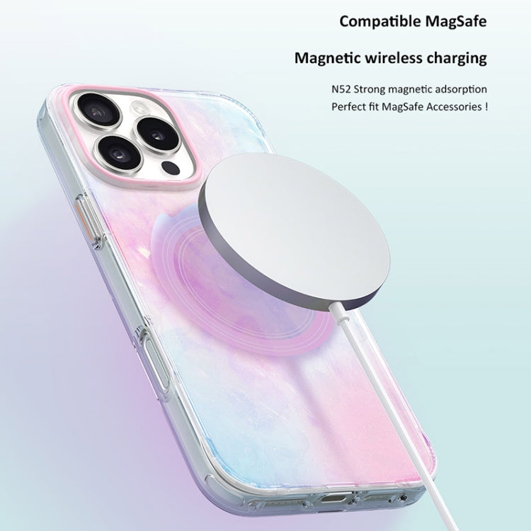 For iPhone 16 TGVIS Grace Series MagSafe Magnetic Phone Case(Mirror Flower) - iPhone 16 Cases by TGVIS | Online Shopping UK | buy2fix