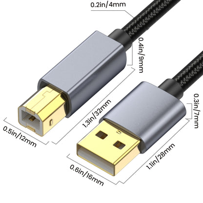 USB 2.0 A Male to B Male Square Port Printer Data Transmission Extension Cable, Length:10m - USB Cable by buy2fix | Online Shopping UK | buy2fix