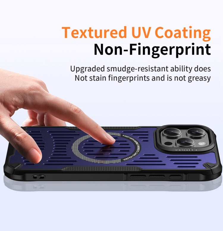 For iPhone 16 Pro Ice Front Cooling MagSafe Magnetic Phone Case(Purple) - iPhone 16 Pro Cases by buy2fix | Online Shopping UK | buy2fix