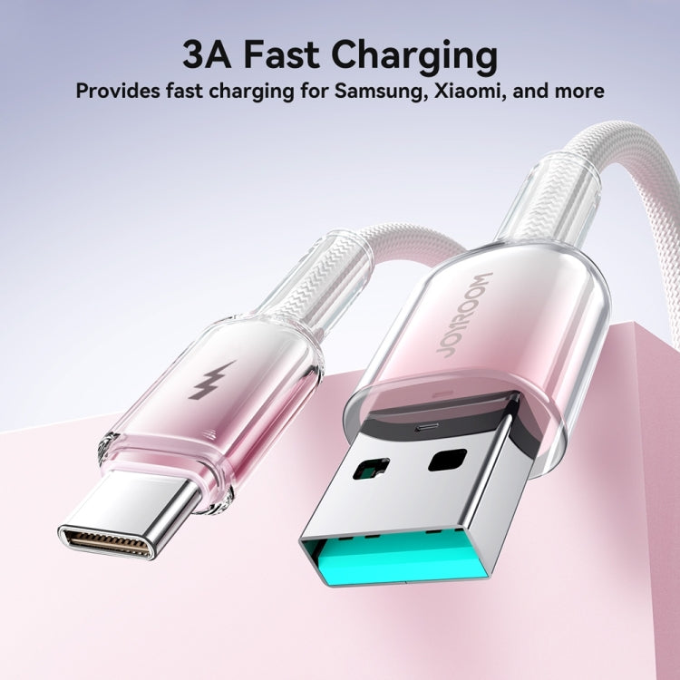 JOYROOM S-A42 Crystal Clear Series Fast Charging Data Cable, USB to Type-C Cable, Length: 1.2m(White) - USB-C & Type-C Cable by JOYROOM | Online Shopping UK | buy2fix