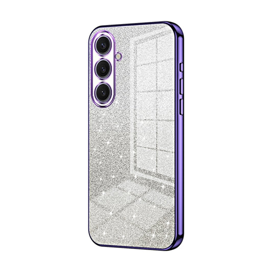 For Samsung Galaxy S25+ 5G Gradient Glitter Powder Electroplated Phone Case(Purple) - Galaxy S25+ 5G Cases by buy2fix | Online Shopping UK | buy2fix