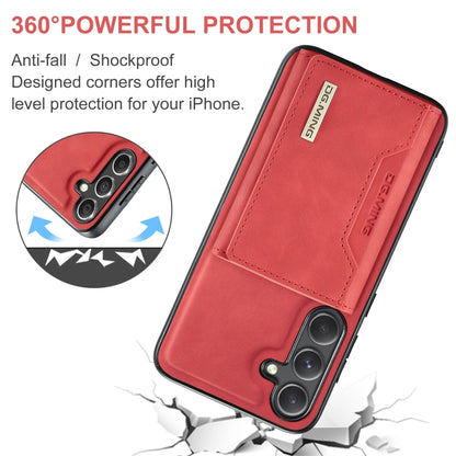 For Samsung Galaxy S24 FE 5G DG.MING M2 Series 3-Fold Multi Card Bag + Magnetic Phone Case(Red) - Galaxy S24 FE 5G Cases by DG.MING | Online Shopping UK | buy2fix