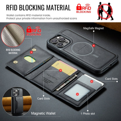 For iPhone 15 Pro Max DG.MING MAGKING-K2 Series MagSafe RFID Card Bag Detachable Phone Case(Black) - iPhone 15 Pro Max Cases by DG.MING | Online Shopping UK | buy2fix