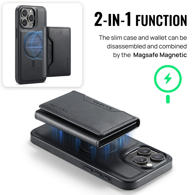 For iPhone 15 Pro Max DG.MING MAGKING-K2 Series MagSafe RFID Card Bag Detachable Phone Case(Black) - iPhone 15 Pro Max Cases by DG.MING | Online Shopping UK | buy2fix