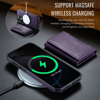 For iPhone 16 Pro Max DG.MING MAGKING-K2 Series MagSafe RFID Card Bag Detachable Phone Case(Purple) - iPhone 16 Pro Max Cases by DG.MING | Online Shopping UK | buy2fix