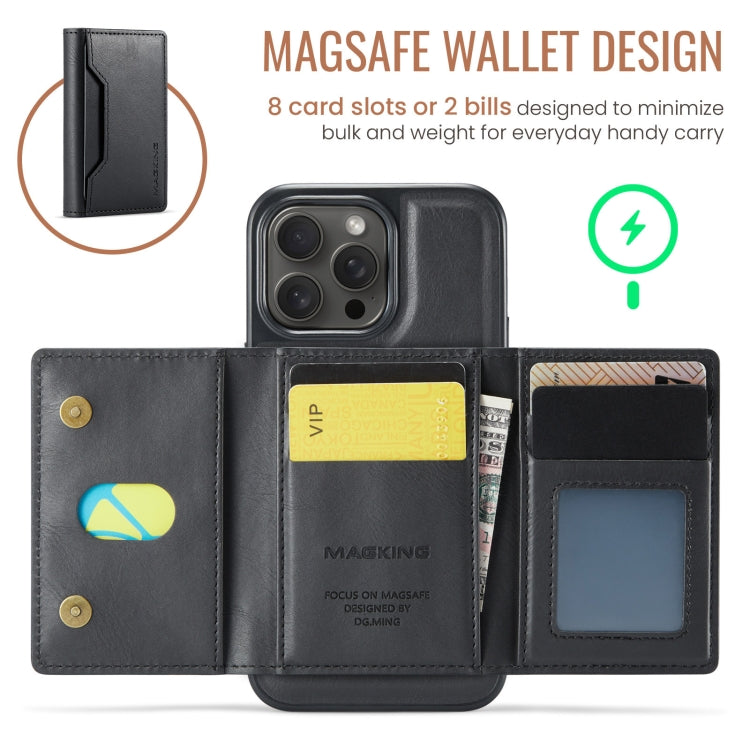 For iPhone 13 Pro Max DG.MING MAGKING-K2 Series MagSafe RFID Card Bag Detachable Phone Case(Black) - iPhone 13 Pro Max Cases by DG.MING | Online Shopping UK | buy2fix