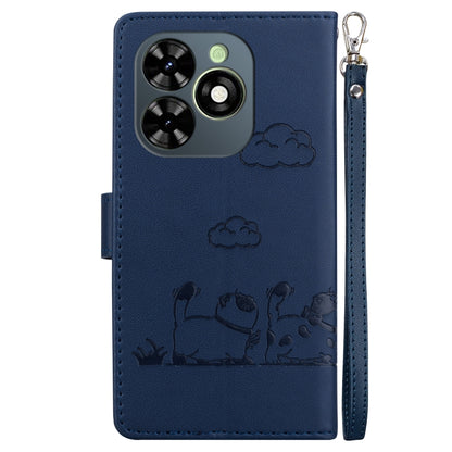 For Tecno Spark Go 2024 / 20 / 20C Cute Cats RFID Leather Phone Case(Blue) - Tecno Cases by buy2fix | Online Shopping UK | buy2fix