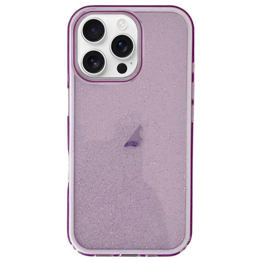 For iPhone 16 Pro IMD 3 in 1 Glitter TPU Hybrid PC Phone Case(Purple) - iPhone 16 Pro Cases by buy2fix | Online Shopping UK | buy2fix