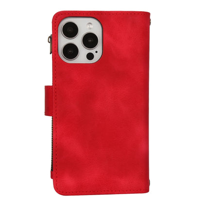 For iPhone 16 Pro Max Dream 9-Card Zipper Wallet RFID Leather Phone Case with Lanyard(Red) - iPhone 16 Pro Max Cases by buy2fix | Online Shopping UK | buy2fix