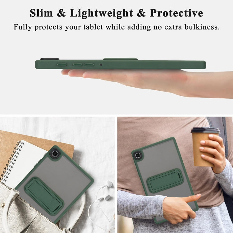 For Samsung Galaxy Tab A9 Skin Feel Holder PC Hybrid TPU Tablet Case(Dark Green) - Galaxy Tab A9 by buy2fix | Online Shopping UK | buy2fix