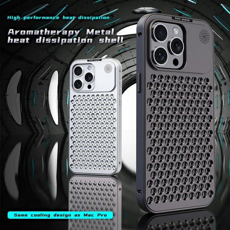 For iPhone 16 R-JUST RJ58 Aromatherapy Metal Cooling Phone Case(Gold) - iPhone 16 Cases by R-JUST | Online Shopping UK | buy2fix