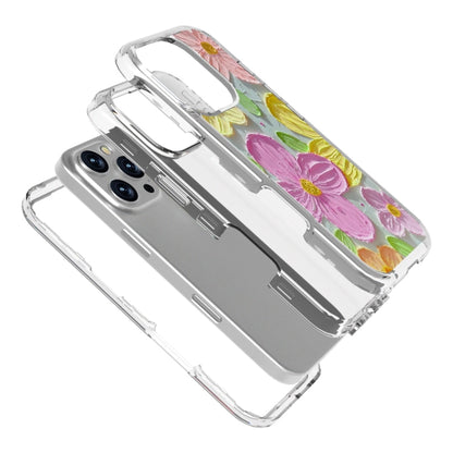 For iPhone 16 Pro Max Small Fresh Sticker PC + TPU Shockproof Phone Case(Colorful Flowers) - iPhone 16 Pro Max Cases by buy2fix | Online Shopping UK | buy2fix