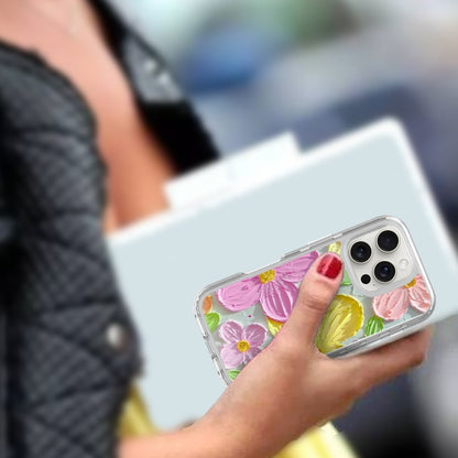 For iPhone 16 Pro Small Fresh Sticker PC + TPU Shockproof Phone Case(Colorful Flowers) - iPhone 16 Pro Cases by buy2fix | Online Shopping UK | buy2fix