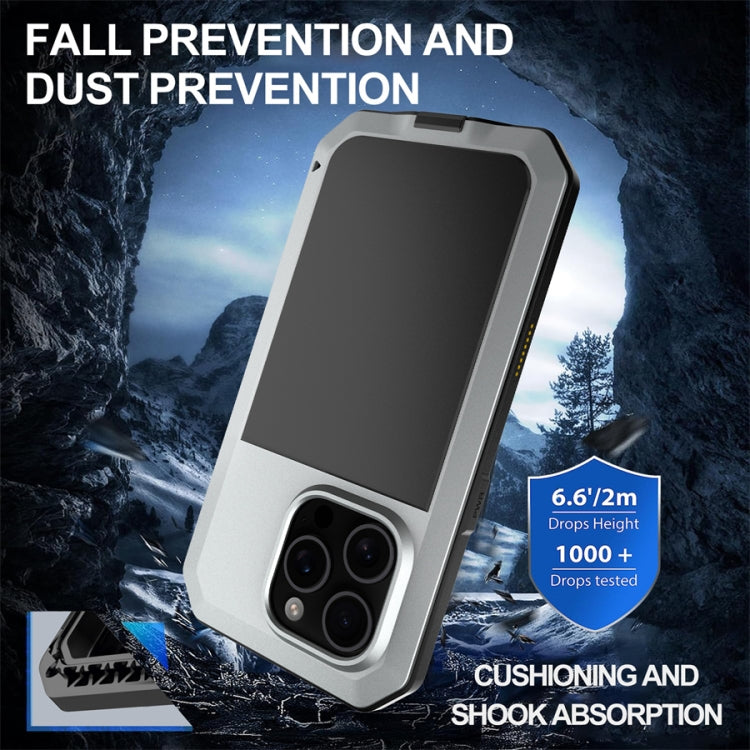 For iPhone 16 Pro Max Shockproof IP54 Life Waterproof Phone Case(Silver) - iPhone 16 Pro Max Cases by buy2fix | Online Shopping UK | buy2fix