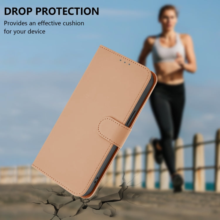 For Sony Xperia 1 VI 2024 Skin Feel Solid Color Leather Phone Case with Lanyard(Nude) - Sony Cases by buy2fix | Online Shopping UK | buy2fix